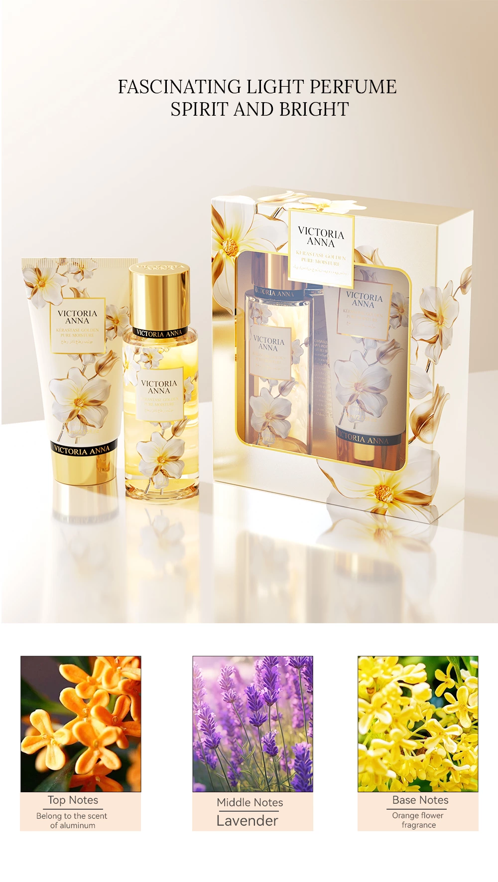 Floral Fragrance Body Moisturizing Set Box Moisturizing Hand Cream Body Lotion Perfume Set Box Skincare Set