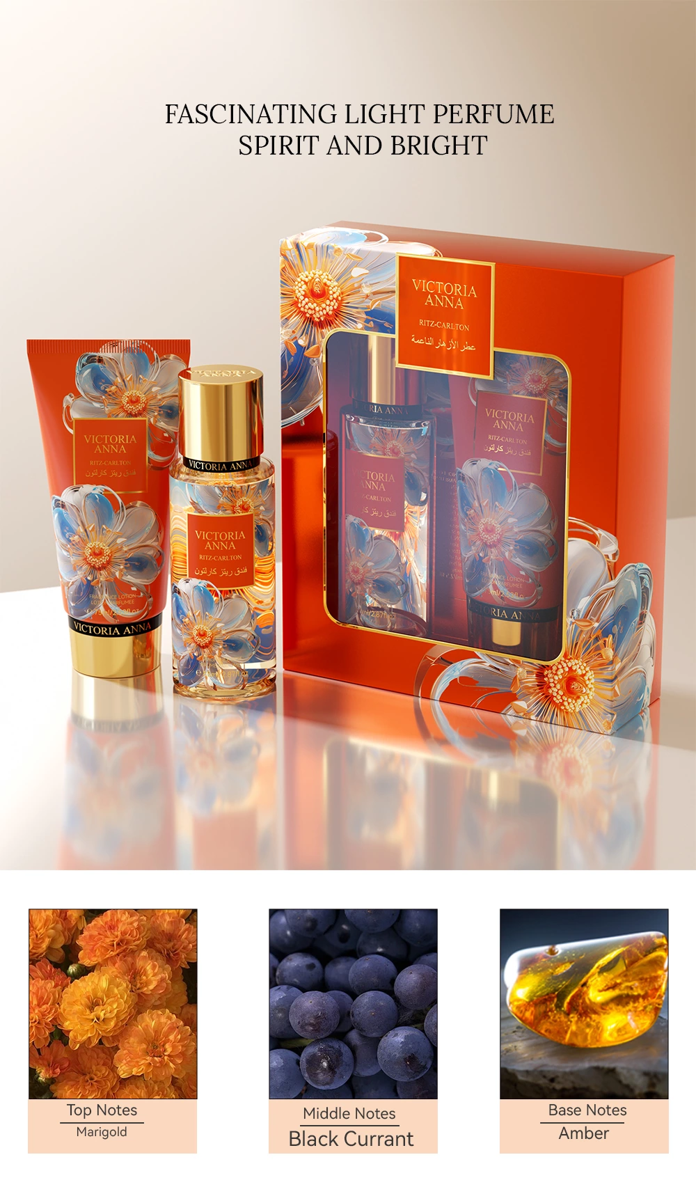 Victoria Anna Lasting Light Fragrance Victorian Fragrance Body Lotion Set Perfumes Mujer Originales Moisturizing Body Lasting Skin Care