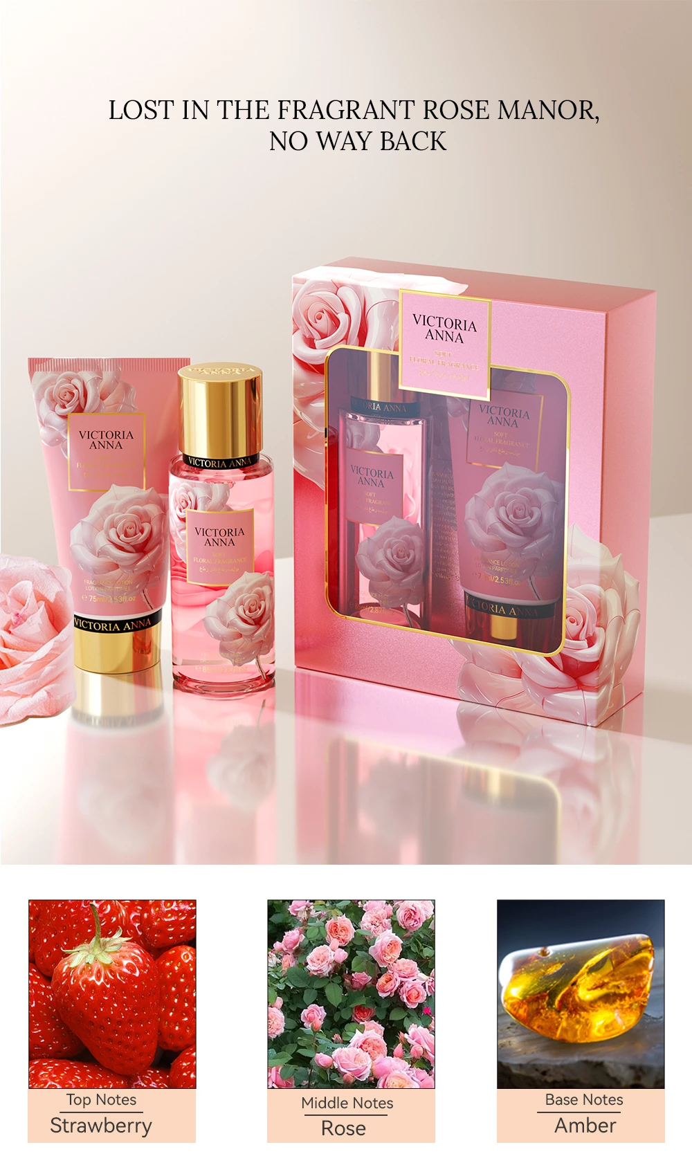 VICTORIA ANNA Exquisite Perfume Set A Captivating Blend of Oriental Floral and Fruity Notes (Eau de Toilette EDT)