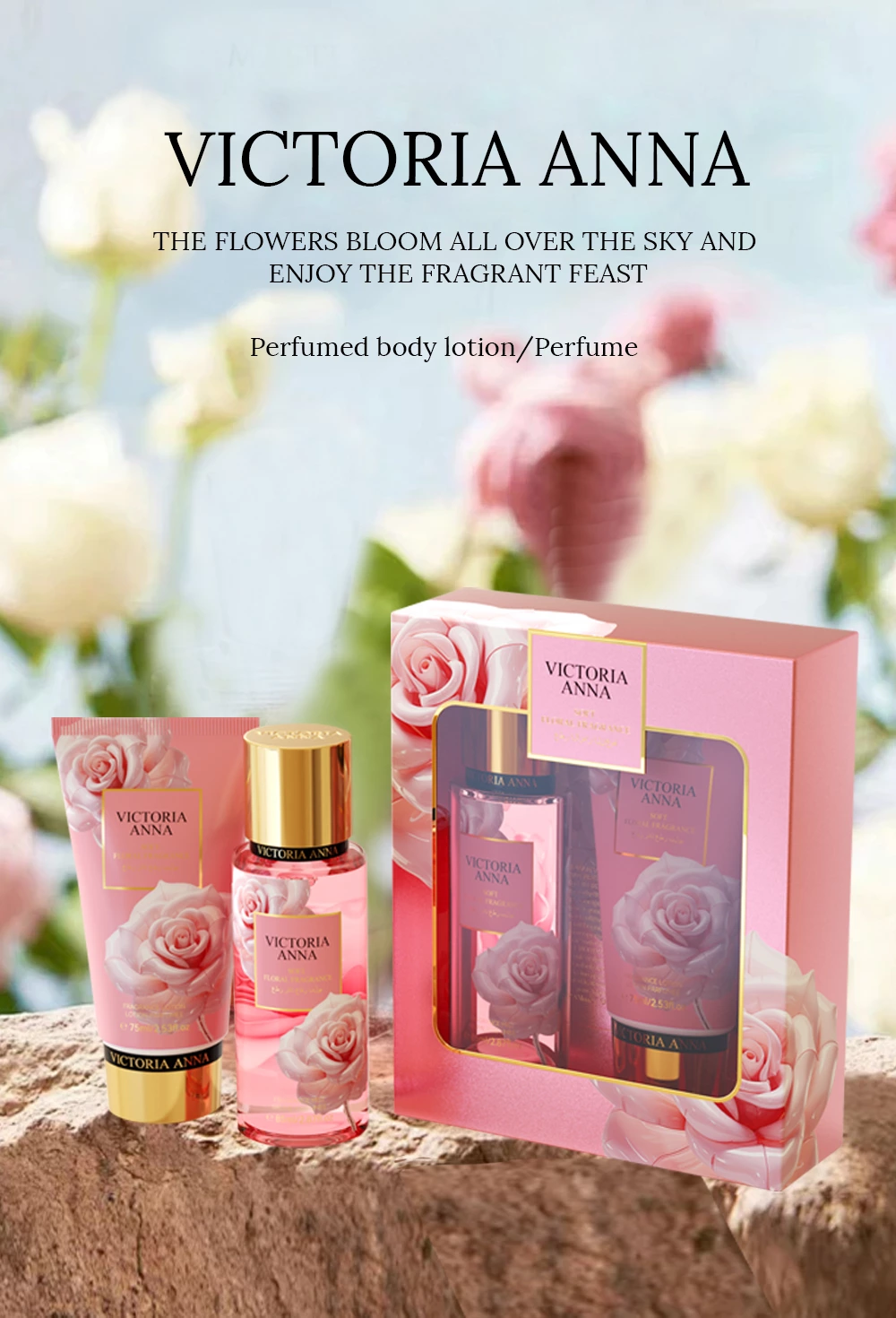 VICTORIA ANNA Tiano Series Women Perfume Set including Spray Perfume (85ml) and Fragrance Body Lotion (75ml)