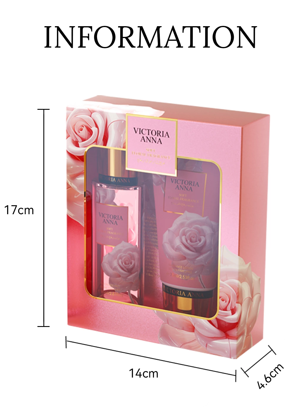 VICTORIA ANNA Tiano Series Women Perfume Set including Spray Perfume (85ml) and Fragrance Body Lotion (75ml)