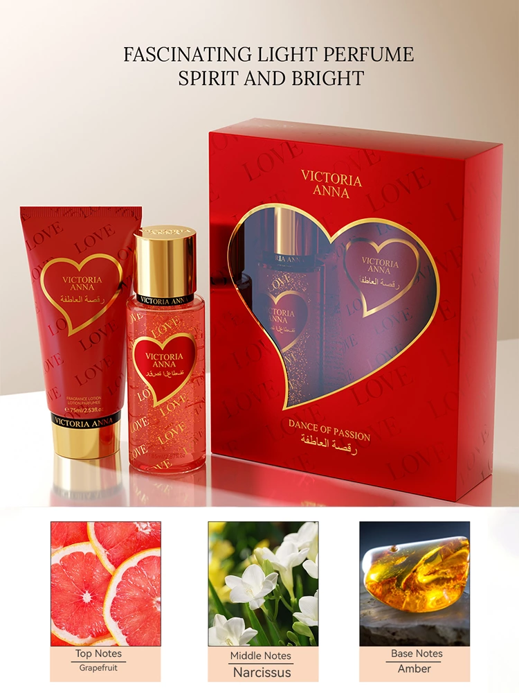 VICTORIA ANNA fragrance series women perfume has a very rich fragrance It a set of perfume and body lotion