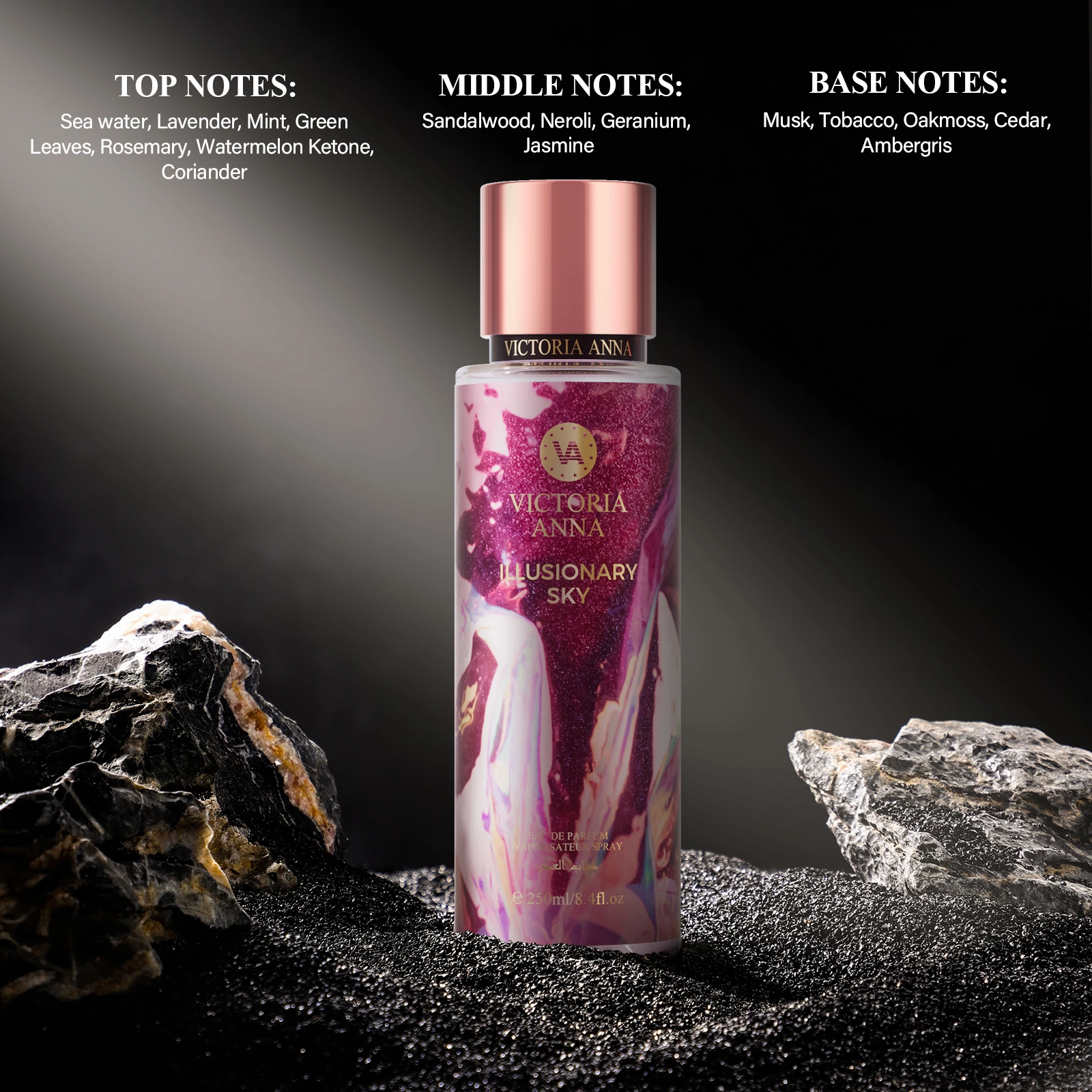Aquatic Aromatic Notes Fragrance Victoria Anna Perfume Spray Fragrant 250ml